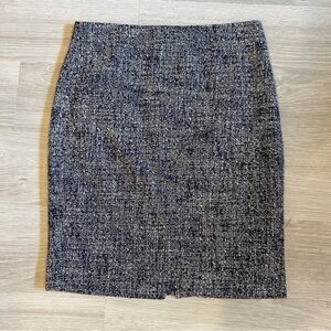 J. Crew Blue Tweed Pencil Skirt - 2